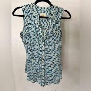 maeve | aqua blue dot sleeveless tank